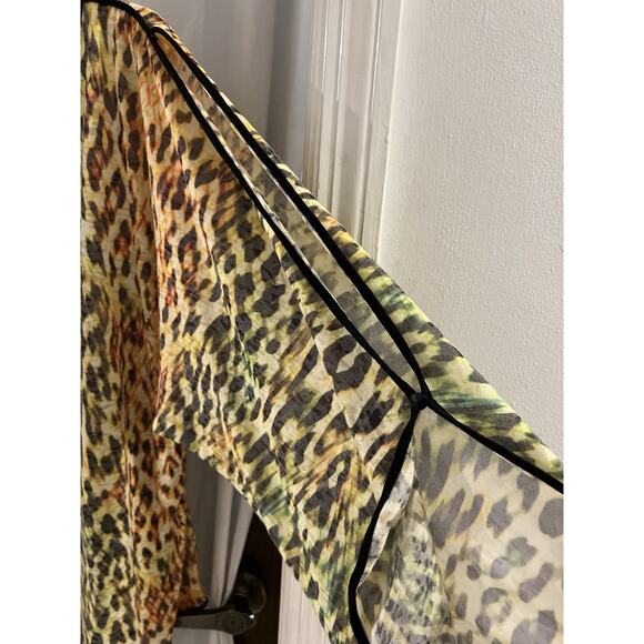 Robert Graham Yellow Black Orange Animal Print Tee Sz Xl - Picture 3 of 7